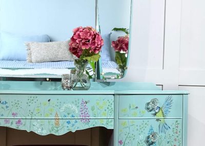 Upcycled Dressing Table with Garden Birds Design