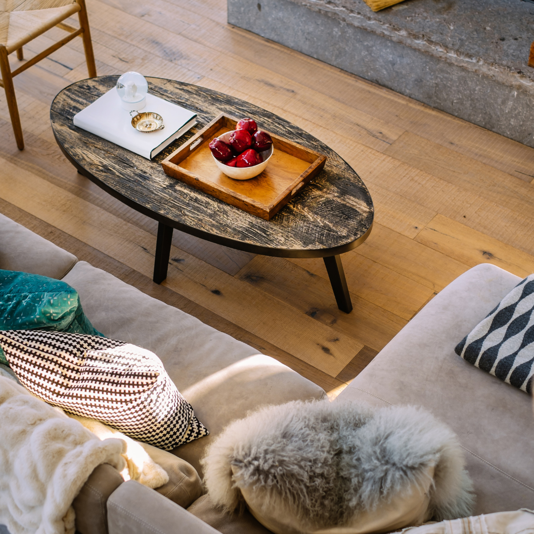 Natural interior styling with cushions and throws