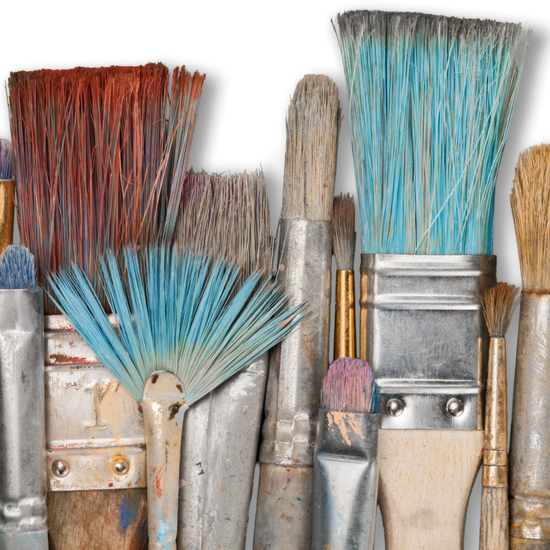 Colourful art brushes