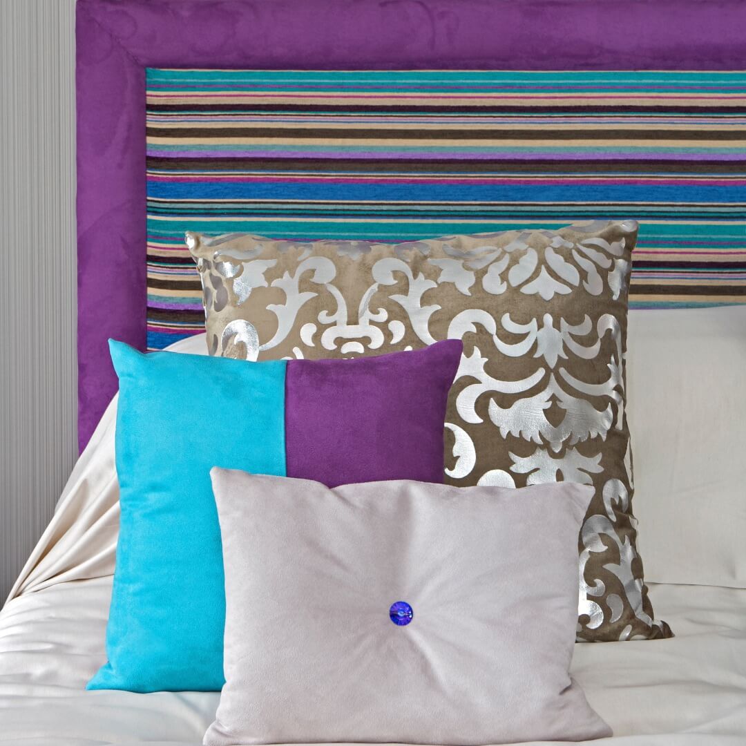 Bright coloured cushions