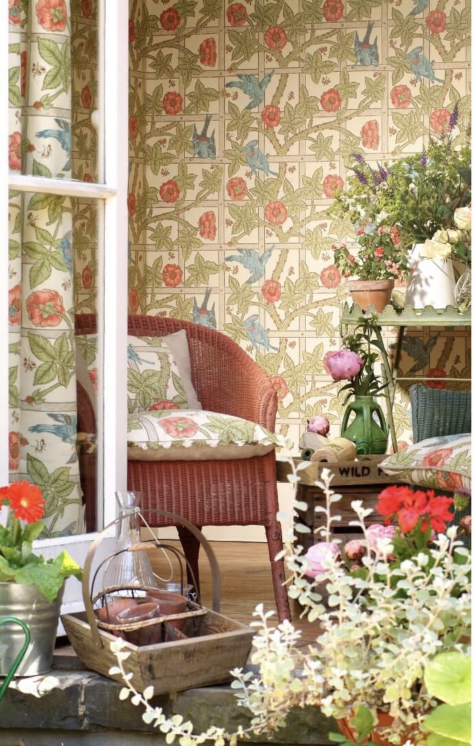 Colourful floral interior style