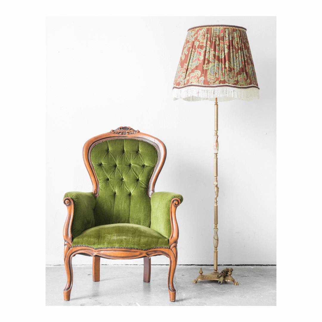 Vintage chair and lamp