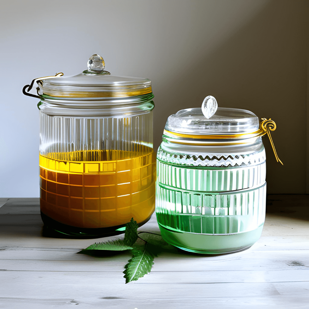 Vintage cut glass jars