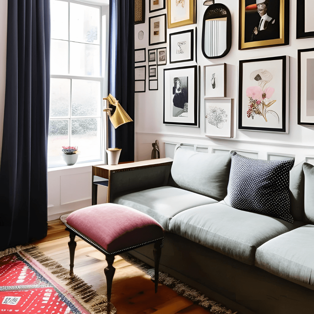 Vintage room with photo wall